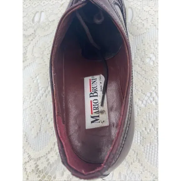 Men's Mario Bruni Oxford dress shoes - size 8 1/2 M- Brown leather - Picture 10 of 12